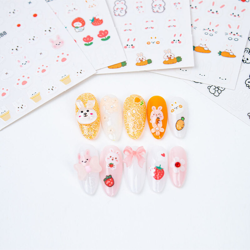 Boutique Korea nail art cute nail rabbit stickers 5 types
