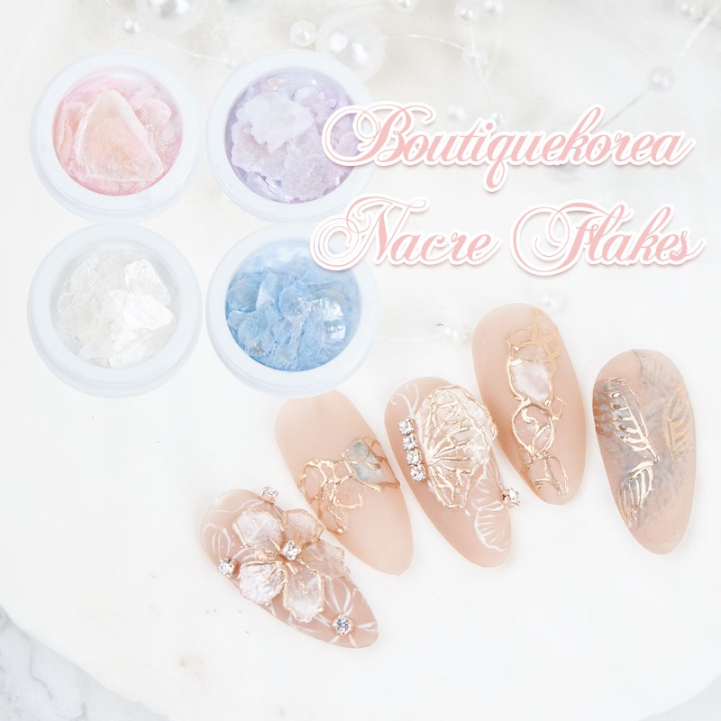 Boutique Korea nail art mother-of-pearl flakes (4 types)