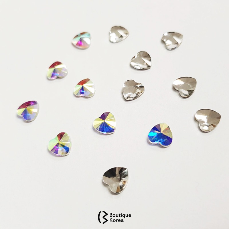 Boutique Korea 2 types of heart stones (6 pieces) Nailstone Parts Heartstone