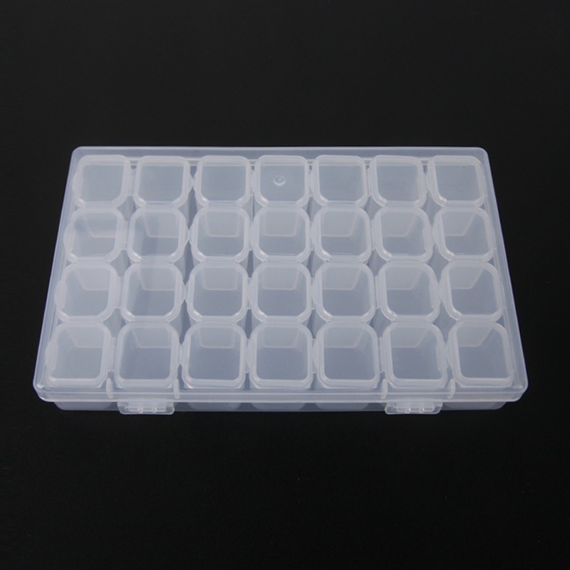 28-compartment transparent parts case storage box individual lid 7-stage separation type