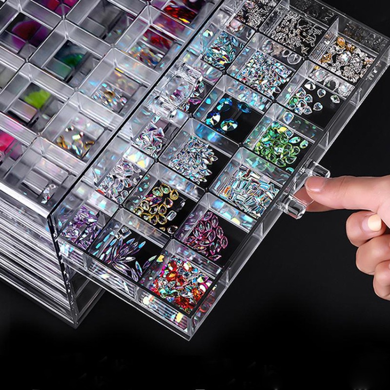 Part Case Transparent 5-layer 120-compartment Glitter Storage Box