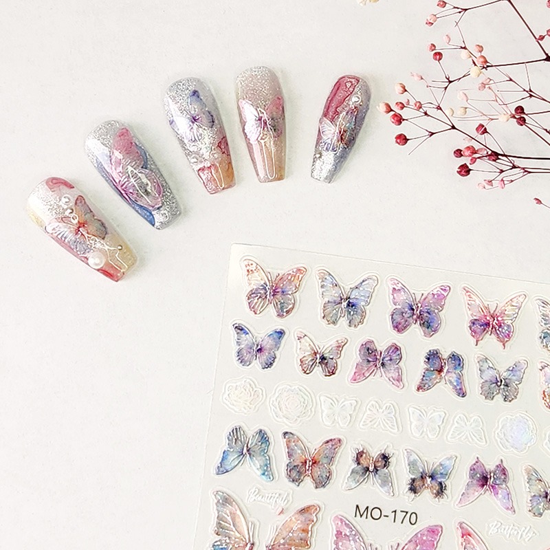 Boutique Korea 3D Embossed Butterfly &amp; Ribbon 5 Stickers